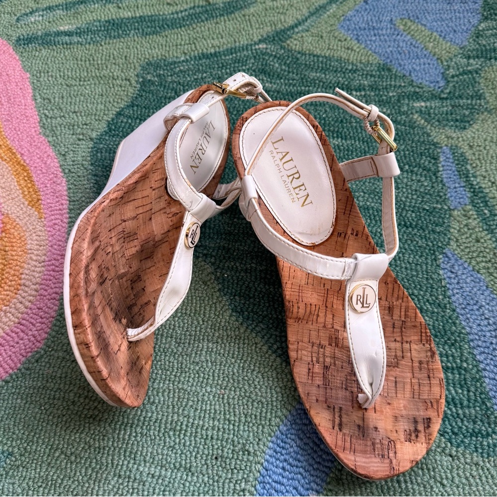 Ralph Lauren Reeta Cork Wedge Size 6.5 - Picture 5 of 9